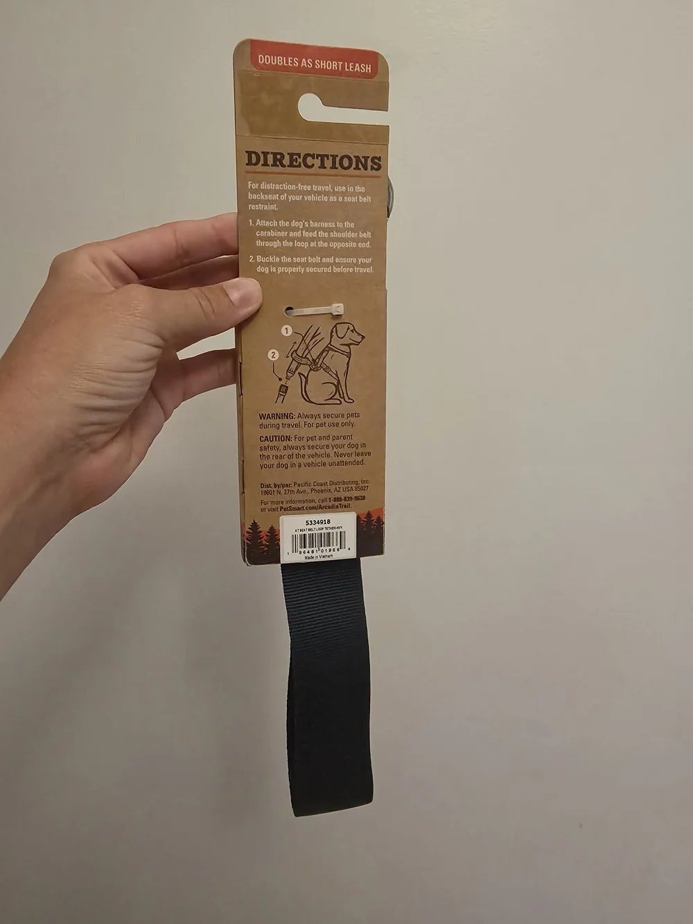 Arcadia Blue Seat Belt Loop Tether with Silver Carabiner
